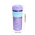 thumbnail image 3 of AuroraX Clear Water Bottles Plastic Water Bottles with Straw,Travel Small Reusable 24 oz Water Bottles,Tumbler Purple, 3 of 7