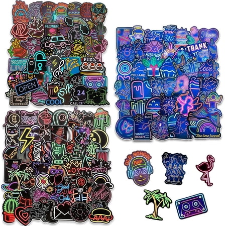 Computer Digital Sticker Neon Neon Style Stickers Waterproof Vinyl Stickers Decals Neon Light Laptop ...