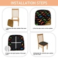 thumbnail image 4 of Multicolor Controllers Games Text Black Seat Covers for Dining Room Chairs Set Of 4,Stretch Printed Washable Chair Seat Cover with Elastic Ties and Button,Removable Waterproof Couch Cushion Covers, 4 of 6