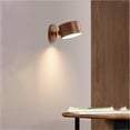 thumbnail image 5 of LANDGOO 360° Wall Sconce LED Magnetic Night Light Touch Switch Black walnut wood Bedside Lamp, 5 of 11