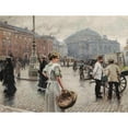 thumbnail image 3 of Paul Fischer 24x19 Black Modern Framed Museum Art Print Titled - Kongens Nytorv with “Musse” on Shopping (1911), 3 of 5