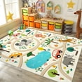 thumbnail image 3 of FairOnly Beige 8'x10'Modern Low Pile Colorful Animal Print Machine Washable Non Slip Mat for Playroom Bedroom, 3 of 6