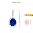 thumbnail image 2 of ANGARA Lab Grown 6.6 Ct Oval Blue Sapphire Halo Drop Earrings for Women in 14K White Gold (Size-10x8mm) | September Birthstone, Anniversary, Jewelry Gift for Women | Lab-Grown Blue Sapphire Earrings, 2 of 5