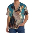 thumbnail image 7 of Lsque Colorful Sky Puppy print Men's Cuban Collar Short Sleeve Shirt Summer Beachwear Casual Button Down Fashionable Vacation Leisure Shirt-3X-Large, 7 of 7