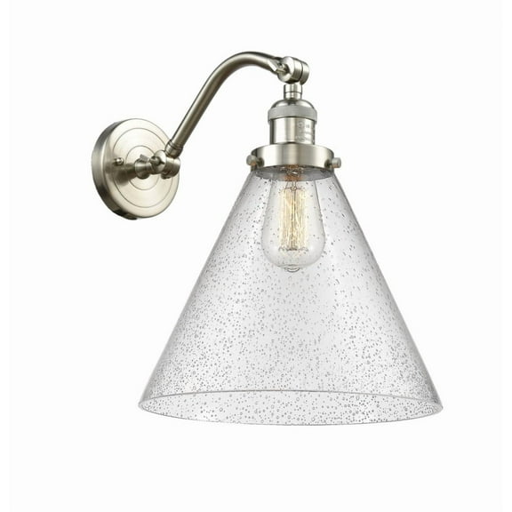 515-1W-SN-G44-L Innovations Lighting Cone - 1 Light Wall Sconce In Industrial Style-14 Inches Tall and 12 Inches Wide-Brushed Satin Nickel