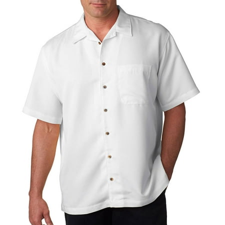 Cabana Banana Collection - UltraClub 8980 Cabana Breeze Men's Camp Shirt -White-Small