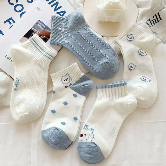 Zhuge pares de calcetines de algodón para mujer, finos, suaves, cómodos, transpirables, por encima del tobillo, para negocios, informales (A10)