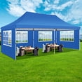 thumbnail image 3 of HOTEEL 10x20 Pop Up Canopy Tent with 6 Removable Sidewalls, Outdoor Waterproof Canopy Tents UV 50+ for Partie Wedding, Heavy-Duty Stable Frame and Carry Bag, Blue, 3 of 12