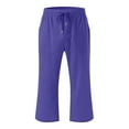 thumbnail image 5 of Juslio Girls Pants Children Boys Girls Jogging Bottoms Sports Trousers Long Training Casual Sweat（Purple Capris， 160）, 5 of 5