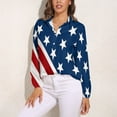 thumbnail image 3 of American Flag Blue Red White Long Sleeve Blouse Woman Streetwear Casual Shirts Summer Oversize Woman Streetwear Clothing Birthday Present, 3 of 7