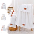 thumbnail image 1 of Set de toallas de baño de algodón de 6 piezas | Toallas blancas suaves | Ultra absorbente | Secado rápido | Bordado clásico | Incluye 2 toallas de baño 2 toallas de mano 2 paños de baño | Tamaños, 1 of 6