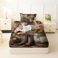 thumbnail image 4 of jejeloiu Rustic Cowboy Style Twin Sheet Sets Kids,Cute Floral Sunflower Bedding For Men,3-Piece, 4 of 6