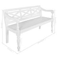 thumbnail image 4 of vidaXL Batavia Bench 136 cm Solid Mahogany Wood White, 4 of 4