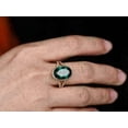 thumbnail image 4 of 2.60Ct Lab Created Oval Cut Green Emerald Halo Women's Ring In 14K Yellow Gold Plated, 4 of 5