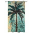 thumbnail image 2 of nqOlkjepod Outdoor Curtains for Patio Waterproof, Boho Beach Tree Outdoor Privacy Panels Grommet, Coastal Vintage Summer Tropical Plant Blackout Outside Curtains for Porch/Cabana 54"x95", 1 Panel, 2 of 8