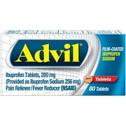 Advil Film Coated Tablets Pain Reliever and Fever Reducer, Ibuprofen 200Mg, 80 Count, Fast-Acting Formula for Headache Relief, Toothache Pain Relief and Arthritis Pain Relief