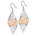 thumbnail image 2 of FB Jewels Leslie's Sterling Silver Rose-tone 18k Flash Plated Dangle Earrings, 2 of 3