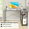 thumbnail image 6 of Costway 48'' Reversible L Shaped Computer Desk Home Office Table Adjustable Shelf Gray, 6 of 11