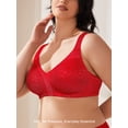 thumbnail image 5 of Wingslove Women's Plus Size Full Coverage Minimizer Bra Wirefree Non Padded for Everyday Comfort, Red 44H, 5 of 5