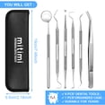 thumbnail image 5 of 6 Pack Stainless-Steel Toothpicks Reusable Floss Tooth Picks Scraper Dental Tools for Teeth Cleaning Steel Dental Pick Kit, 5 of 5