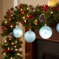 thumbnail image 3 of Northlight Shatterproof 4-Finish Christmas Ball Ornaments - 3" (75mm) - Baby Blue - 16ct, 3 of 9