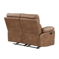 thumbnail image 5 of Steve Silver Rudger Miscrosuede Reclining Loveseat, Brown, 5 of 9