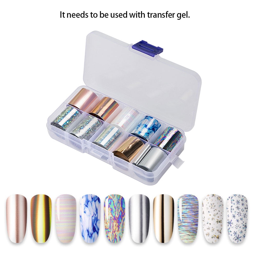 transfer foil salon flower print nail sticker accessories full wrap art decor walmart com