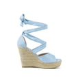 thumbnail image 3 of BLISSFUL STEP Chaussures pour Femmes Inspirées Espadrilles à Lacets Sandales Compensées à Plateforme Bleu Ciel 10, 3 of 7