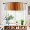 thumbnail image 5 of 3 Piece Kitchen Curtains and Valances Set Dark Burnt Orange Grey Ombre Cafe Curtains 24 Inch Length Farmhouse Gradient Minimalist Valance & Tier Curtain for Living Room Bedroom 54"x18"+27"x24"*2, 5 of 6