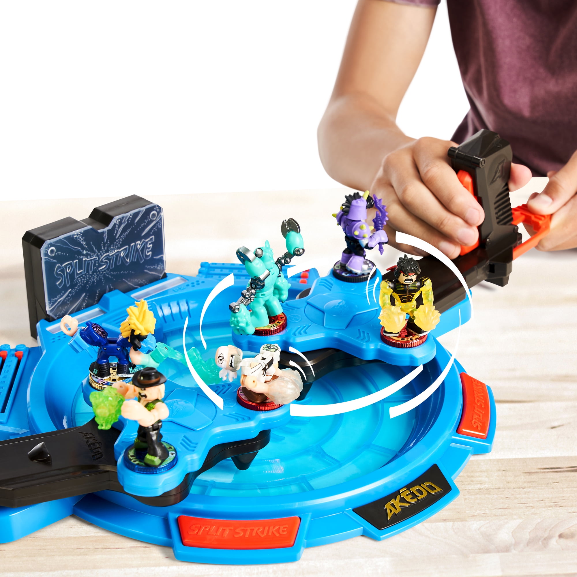 Akedo Powerstorm Triple Strike Tag Team Arena With 40+ Battle Sound Effects, Light Up Scoreboard And 2 Battling Warriors Exclusive To The Playset, Boys, Ages 6+