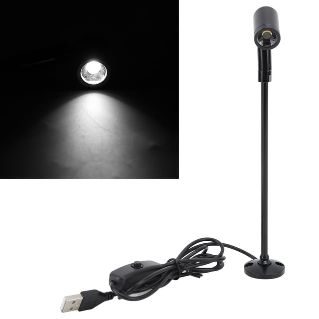 Pyhodi Standing Cabinet Spotlight, Aluminium 360 Rotatable LED Jewelry Display Spotlight, Adjustable Standing USB Powered, for Arts Painting Plants Jewelry Cabinet