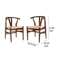 thumbnail image 5 of Benjara Cera Dining Chair Set of 2- Handwoven Rope- Cappuccino Brown Wood, 5 of 6