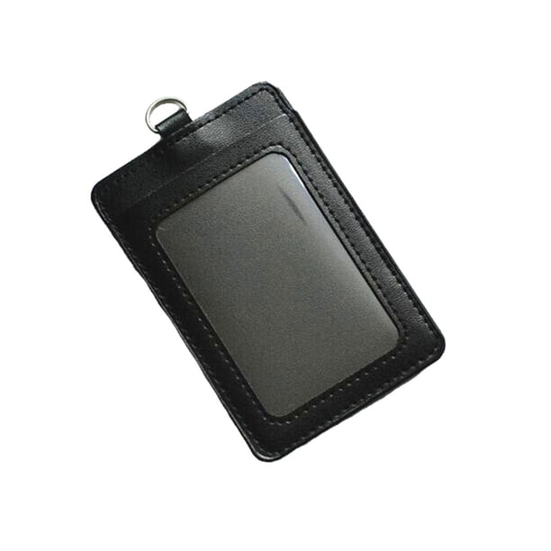 Inteprter 10 piezas de portatarjetas de identificación, suministros de oficina de negocios, funda protectora informal de colores, funda para tarjetas de Carpetas de archivos Vertical/Negro