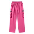 thumbnail image 6 of Men's Casual Trousers Men Straight Leg Multiple Pockets Pants for Daily Wear Hot Pink,M, 6 of 7