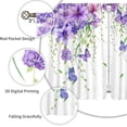 thumbnail image 2 of Purple Floral Butterfly Kitchen & Bathroom Window Curtains - Rustic Flower Farmhouse Spring Plant Small Short Curtains with Rod Pocket - 2 Panels (42x45 Inch), 2 of 6