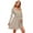 Tan, variant on Women's Long Sleeve Tie Waist Ruffle Hem Dress Casual Chic Surplice Mini Line 95% polyester 5% spandex everyday