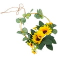 thumbnail image 2 of Guirnalda de girasoles artificiales, colgante de corona de girasol de simulación de arte del hierro, 1 ud., 2 of 5