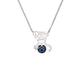 thumbnail image 2 of Delight Jewelry Silvertone Royal Blue Paw on Black Disc Silvertone Dream Big Pendant Necklace, 25", 2 of 4