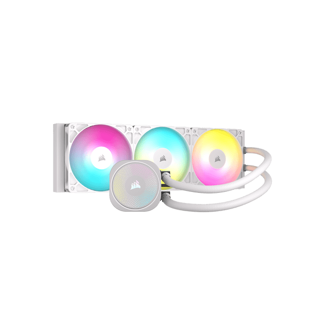 Refroidisseur liquide CPU ARGB CORSAIR NAUTILUS 360 RS, blanc, ventilateurs RS120, Intel LGA1851 et AMD AM5/AM4