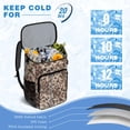 thumbnail image 6 of Travel Cooler Bag - Beige and Brown Leopard Pattern Camping Beer Cooler Backpack with Bottle Opener- Waterproof Insulated Picnic Backpacks - Cooler Bag for Beach, 6 of 6