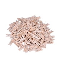 LAMIRO 100 pcs Mini Clothes Pins for Photo,Small Clothespins 1" Natural Wooden Clothespins with Jute Twine,Mini Photo Clips,Small Clothes Pins for Photos,Crafts,Arts