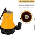 thumbnail image 5 of 12V Submersible Pump 50W Submersible Pump 4200L/H DC Pump Dirty Water Pump Portable Cable Length 2.3m With Clip, 5 of 5