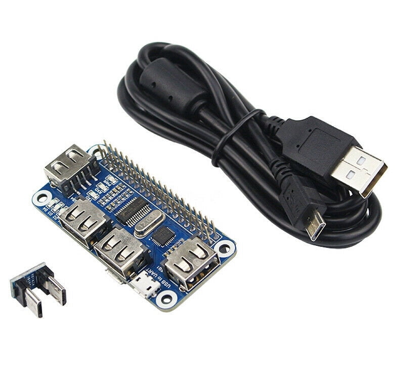 Versatile USB Hub for Raspberry Pi Projects, Adds 4 USB Ports, USB to UART for Serial Communication