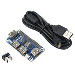 Versatile USB Hub for Raspberry Pi Projects, Adds 4 USB Ports, USB to UART for Serial Communication