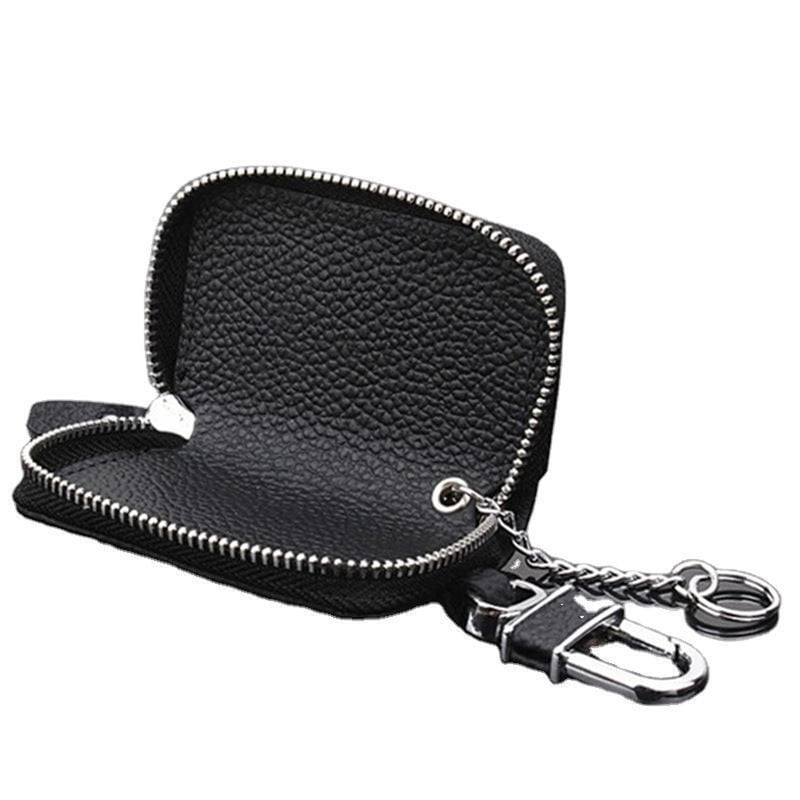 Details about   New Universal Car Smart Key Chain Leather Holder Cover Case Purse Bag Fob Remote 
