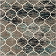 thumbnail image 3 of Unique Loom Trellis Frieze Collection Area Rug - Rounded (5' Square Blue Multi/Ivory), 3 of 7