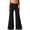 Black, variant on Womens Pants Trendy,Ladies' Folding Yoga Pants Solid Color Wide Leg Loose Casual Pants Red S