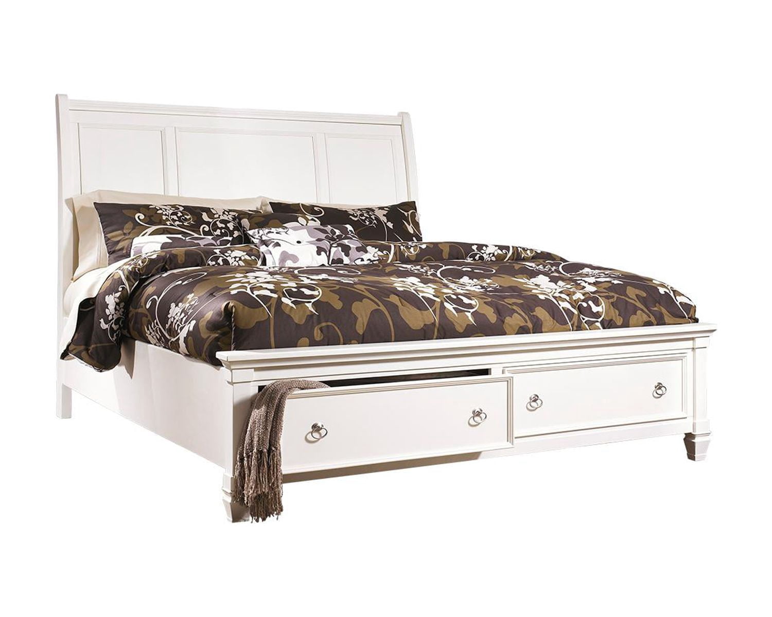 Signature Design By Ashley Prentice White Faux Wood Queen Sleigh Headboard