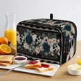 thumbnail image 2 of Toaster Cover 2 Slice, Halloween Dustproof Bakeware Oven Protector with Top Hook, Boho Horror Skull Flower Leaf Black Waterproof Small Kitchen Appliance Toasters Dust Cover, 11"x6"x8", 2 of 7
