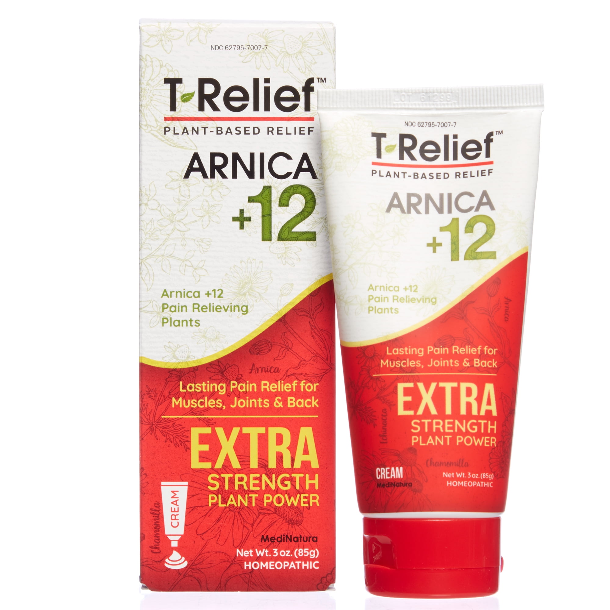 MediNatura T-Relief Extra Strength Pain Relief Arnica +12, 3 oz Cream